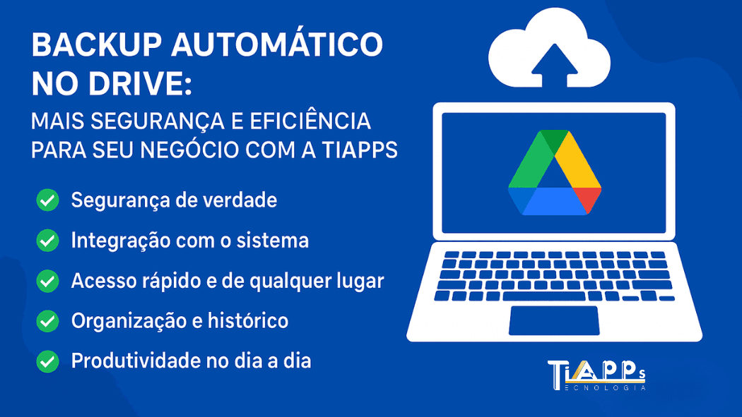 Backup Automático no Drive: Mais Segurança e Eficiência para Seu Negócio com a Tiapps
